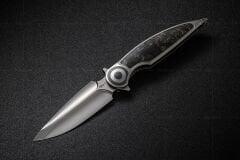 Rike Knife Viper 2-B-P/GCF Plain Titanium Integral Handle With Gold Carbon Fiber Inlay Bohler M398 Çakı
