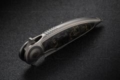 Rike Knife Viper 2-B-P/GCF Plain Titanium Integral Handle With Gold Carbon Fiber Inlay Bohler M398 Çakı