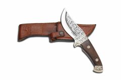 Bora 409 C Barbary Lion Ceviz Saplı Gravürlü Bıçak
