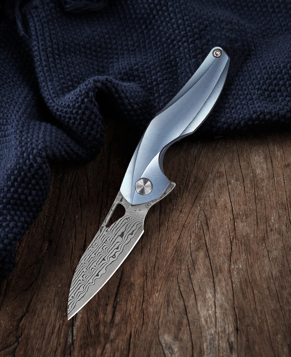 BESTECH THE RETICULAN BT1810H Titanyum Sap Damascus Çakı