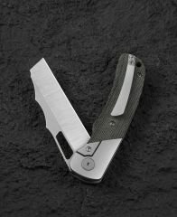 BESTECH SYN BT2306B Titanyum Siyah Kanvas Micarta Kakma Sap: 3.57'' El Ovuşturulmuş Taş Yıkama Kaplama El Ovuşturulmuş Saten Elmax Bıçak