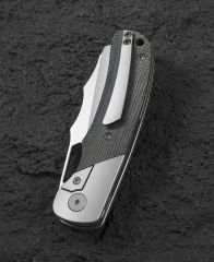 BESTECH SYN BT2306B Titanyum Siyah Kanvas Micarta Kakma Sap: 3.57'' El Ovuşturulmuş Taş Yıkama Kaplama El Ovuşturulmuş Saten Elmax Bıçak