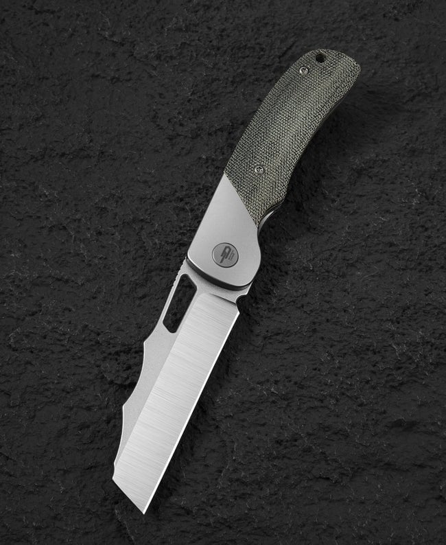 BESTECH SYN BT2306B Titanyum Siyah Kanvas Micarta Kakma Sap El Ovuşturulmuş Taş Yıkama Kaplama El Ovuşturulmuş Saten Elmax Çelik Çakı