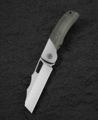 BESTECH SYN BT2306B Titanyum Siyah Kanvas Micarta Kakma Sap: 3.57'' El Ovuşturulmuş Taş Yıkama Kaplama El Ovuşturulmuş Saten Elmax Bıçak