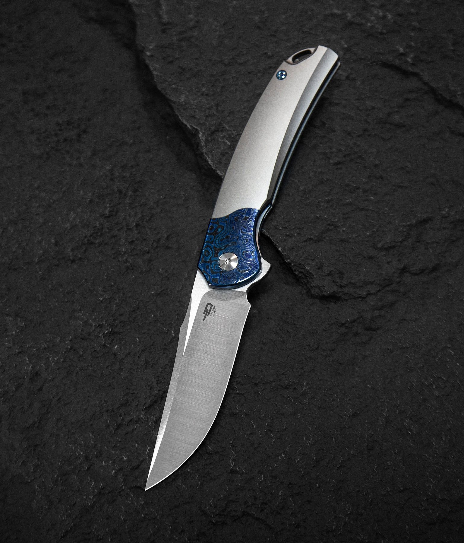 BESTECH SUPERNOVA BT2111D Titanyum+Zirkonyum Timascus Destek Sapı: 3,07'' M390 Bıçak