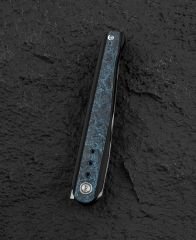 BESTECH SPEAR PHISHER BT2405C 3.48'' M390 Blade Titanyum+ Mavi Karbon Fiber Sap