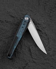 BESTECH SPEAR PHISHER BT2405C 3.48'' M390 Blade Titanyum+ Mavi Karbon Fiber Sap