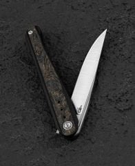 BESTECH SPEAR PHISHER Titanyum+ Yağlı Karbon Fiber Sap M390 Çelik Çakı - BT2405D