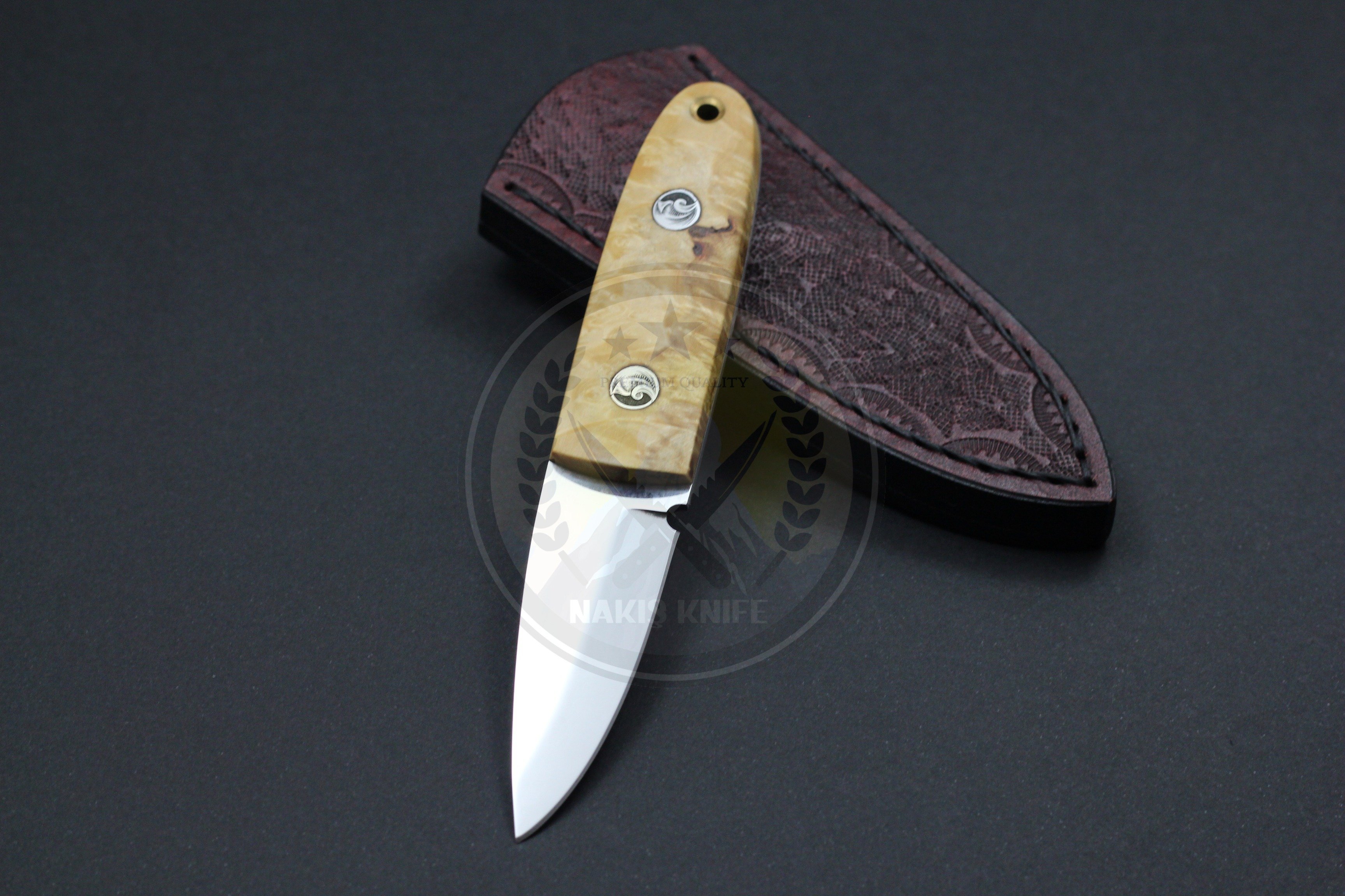 Stabilize Maple Burl Sap Mini Av Bıçağı