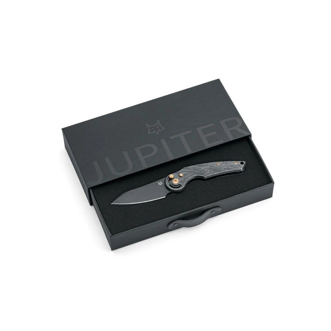 Fox Jupiter M390 Titanium All Black PVD + Bronze Screws Çakı