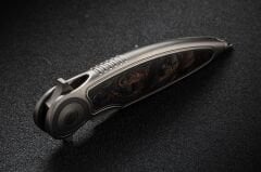 Rike Knife Viper 2-A Düz/Turuncu Karbonfiber-P/OCF Cep Çakısı