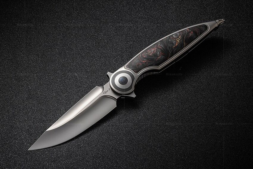 Rike Knife Viper 2-A-P/OCF Plain Orange Carbon Fiber Inlay Bohler M398 Çakı