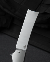 BESTECH İSPANYOL UÇLU Jilet BT2101B Titanyum+Doğal Kanvas Micarta Sap: 3.79'' M390 Bıçak
