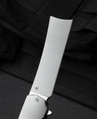 BESTECH İSPANYOL UÇLU Jilet BT2101B Titanyum+Doğal Kanvas Micarta Sap: 3.79'' M390 Bıçak
