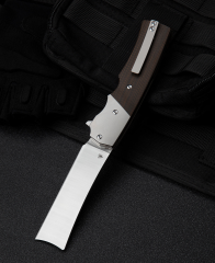 BESTECH İSPANYOL UÇLU RAZOR BT2101A Titanyum+Siyah Turuncu Karbon Fiber Sap: 3,79'' M390 Bıçak