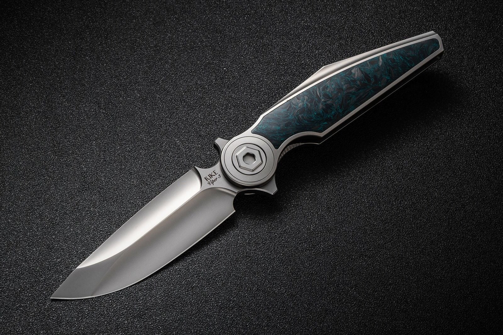Rike Knife Viper 3-V2 Plain/GreenCarbonFiber-P/GrCF Cep Çakısı