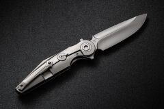 Rike Knife Viper 3-P/OCF Plain Titanium Integral Handle With Orange Carbon Fiber Inlay Bohler M398 Çakı