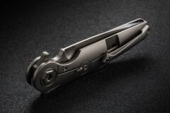 Rike Knife Viper 3-P/GCF Plain Titanium Integral Handle With Gold Carbon Fiber Inlay Bohler M398 Çakı