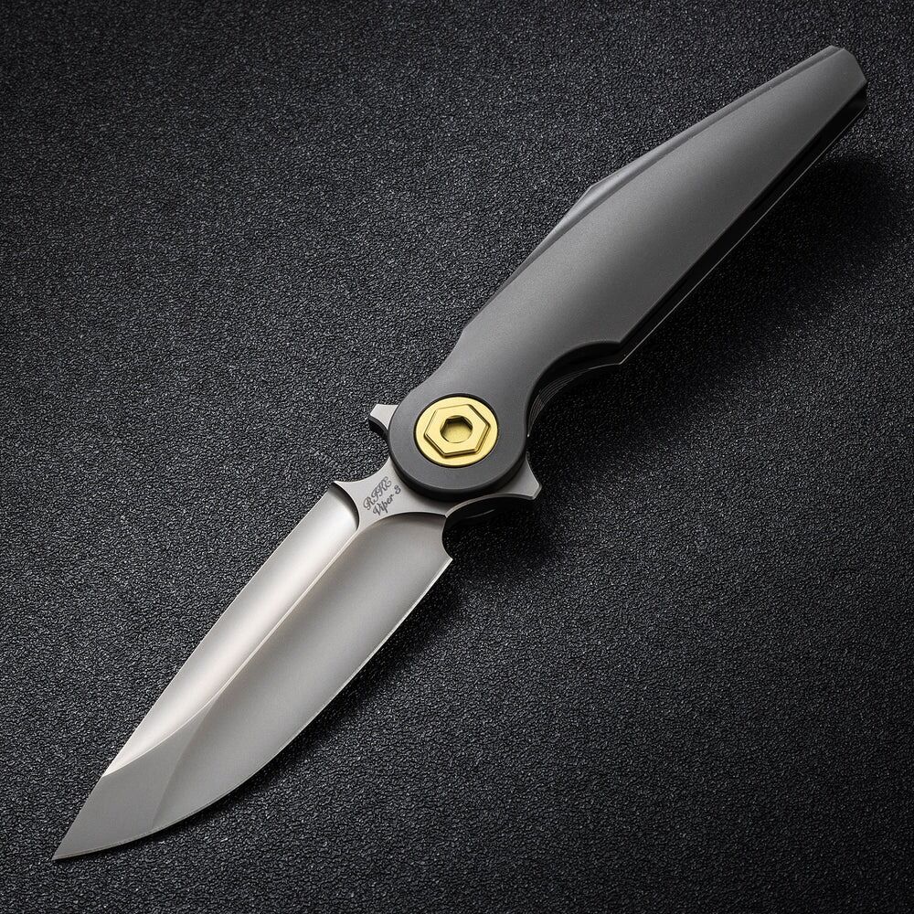 Rike Knife RK-Viper 3-P Plain Titanium Handle Bohler M398 Çakı