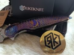 Rike Knife Viper 4-B Sınırlı Üretim Timasteel Entegre Saplı Damasteel Cep Çakısı