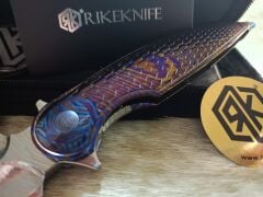 Rike Knife Viper 4-B Sınırlı Üretim Timasteel Entegre Saplı Damasteel Cep Çakısı