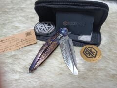 Rike Knife Viper 4-B Sınırlı Üretim Timasteel Entegre Saplı Damasteel Cep Çakısı