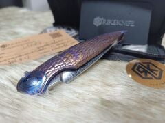 Rike Knife Viper 4-B Sınırlı Üretim Timasteel Entegre Saplı Damasteel Cep Çakısı