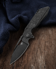 BESTECH SHODAN BT1910D Titanyum+Karbon Fiber Sap: 3,86'' S35VN Bıçak