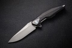 Rike Knife RK-Tulay-BCF Black G10 Integral Handle With Carbon Fiber İnlay 154CM Çakı