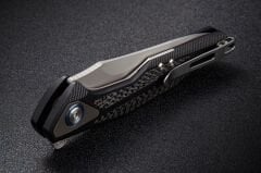 Rike Knife RK-Tulay-G10 Siyah + Karbon Fiber-BCF Cep Çakısı