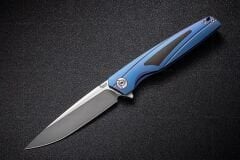 Rike Knife RK 803CH-B Blue Titanium Handle With Carbon Fiber Inlay Bohler M390 Çakı
