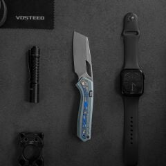 Vosteed Kroc -Top Liner Lock ( S35VN Çelik ve Alüminyum & Okyanus Mikarta Sap Çakı ) - A1801
