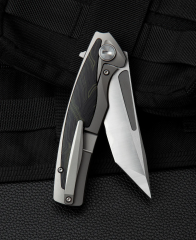 BESTECH PREDATOR BT1706F 3,54'' CPM-S35VN Blade Titanyum+Siyah Yeşil G10 Onlaylı Sap
