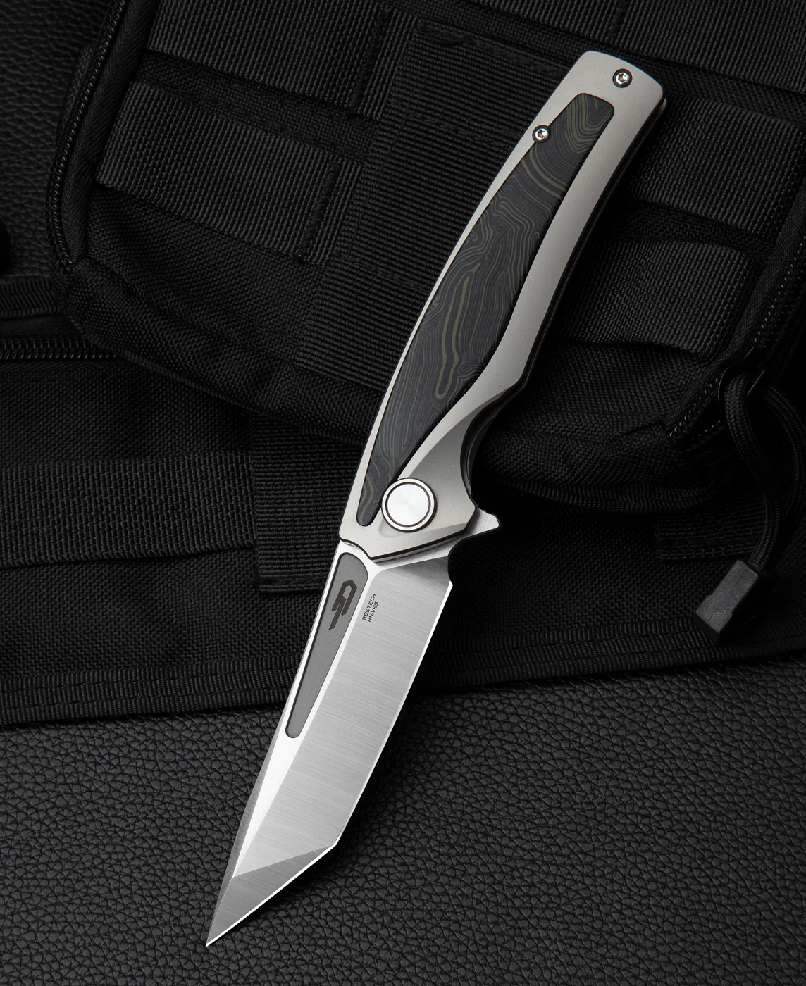 BESTECH PREDATOR BT1706F 3,54'' CPM-S35VN Blade Titanyum+Siyah Yeşil G10 Onlaylı Sap
