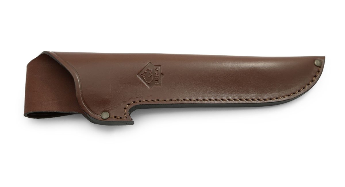 PUMA Leather Sheather, Cognac for PUMA Robuster With Walnut Wood or Micarta