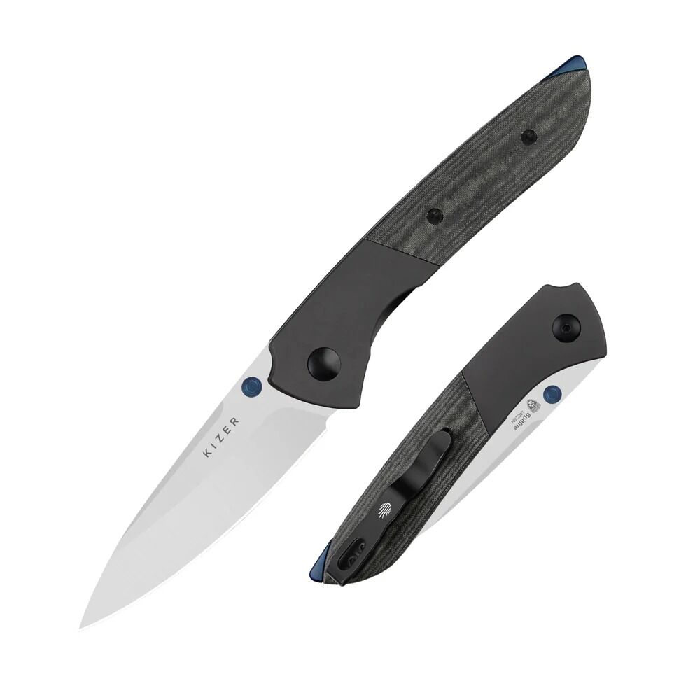 Kizer Spitfire | Alüminyum + Micarta Sap  | 14C28N Çelik Çakı | V3690A1