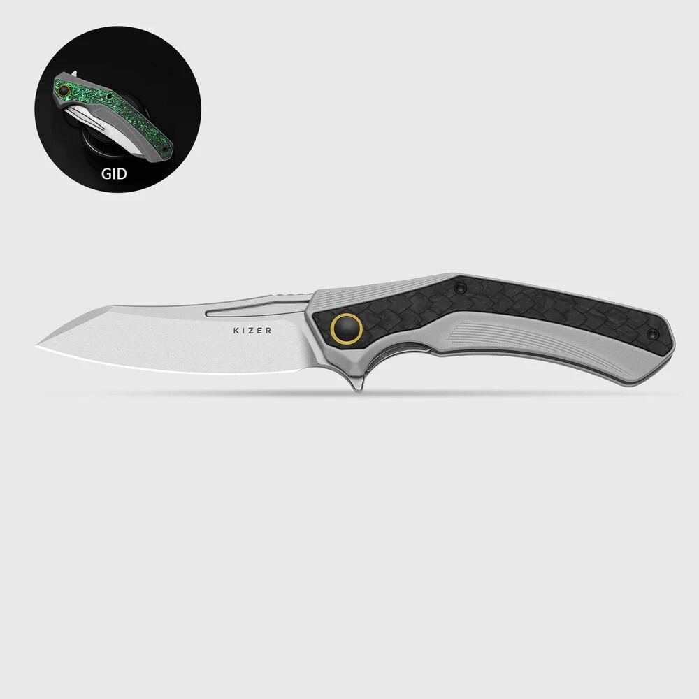 Kizer Draca | Alüminyum + Karbon Fiber Sap | S45VN Çelik Çakı | Ki4751A1