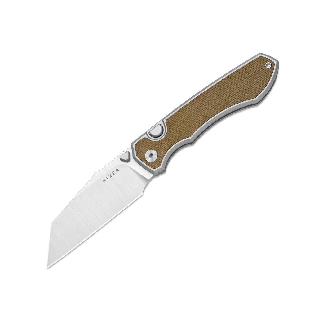 Kizer Wharning | Alüminyum ve Norplex UltreX™ Mikarta Sap | S45VN Çelik Çakı | Ki3738A1