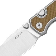 Kizer Wharning | Alüminyum ve Norplex UltreX™ Mikarta Sap | S45VN Çelik Çakı | Ki3738A1