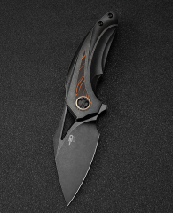 BESTECH NUKE BT2107E Titanyum+Siyah Turuncu G10 Sap M390 Çelik Çakı