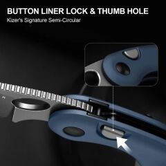 Kizer Microbe™ | Kizer Button Liner Lock™ | 14C28N | Aluminum | KizerV™ 2742A1