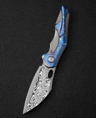 BESTECH NOGARD BT2105H Kırmızı Bakır Titanyum+Timascus Kakma Sap: 3,35'' Damascus ( Şam Çelik )
