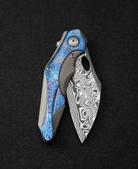 BESTECH NOGARD BT2105H Kırmızı Bakır Titanyum+Timascus Kakma Sap: 3,35'' Damascus ( Şam Çelik )