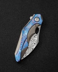 BESTECH NOGARD BT2105H Kırmızı Bakır Titanyum+Timascus Kakma Sap: 3,35'' Damascus ( Şam Çelik )