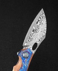 BESTECH NOGARD BT2105H Kırmızı Bakır Titanyum+Timascus Kakma Sap: 3,35'' Damascus ( Şam Çelik )