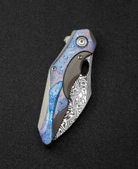 BESTECH NOGARD BT2105G Titanyum+Timascus Kakma Sap: 3,35'' Damascus ( Şam Çelik ) Bıçak