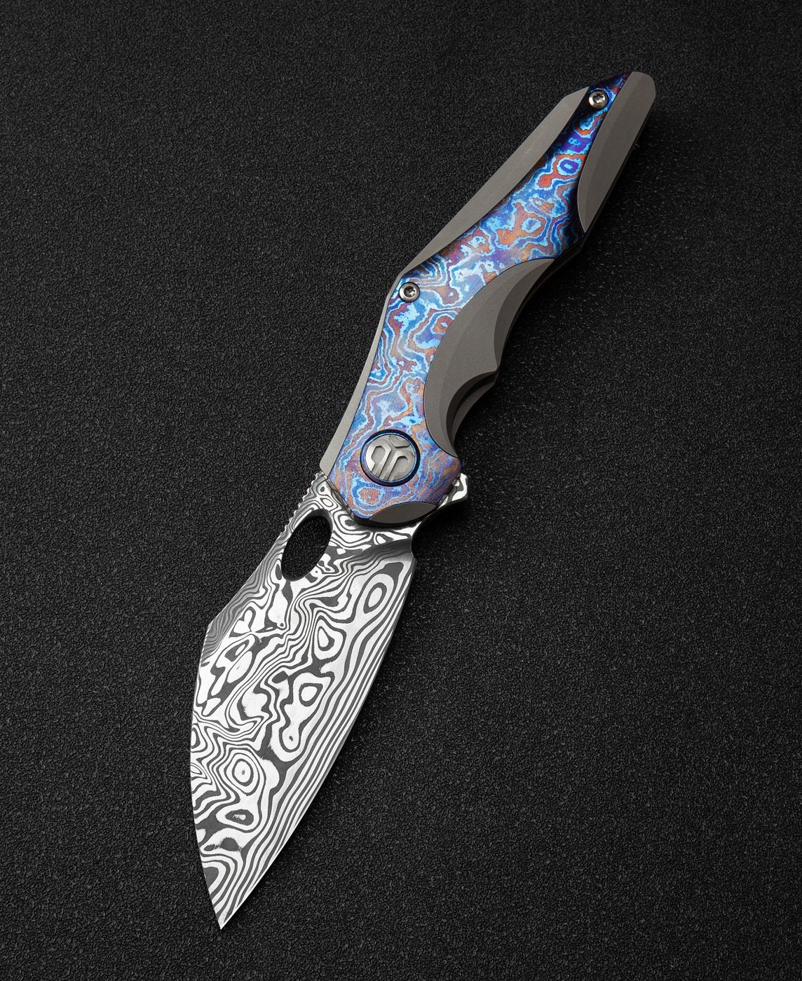 BESTECH NOGARD BT2105G Titanyum+Timascus Kakma Sap: 3,35'' Damascus ( Şam Çelik ) Bıçak