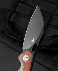BESTECH NOGARD BT2105F Titanyum+Doğal Kanvas Micarta Kakma Sap: 3,35'' M390 Blade