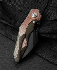 BESTECH NOGARD BT2105F Titanyum+Doğal Kanvas Micarta Kakma Sap: 3,35'' M390 Blade