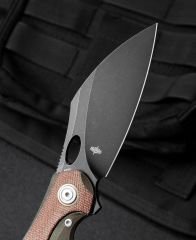 BESTECH NOGARD BT2105F Titanyum+Doğal Kanvas Micarta Kakma Sap: 3,35'' M390 Blade